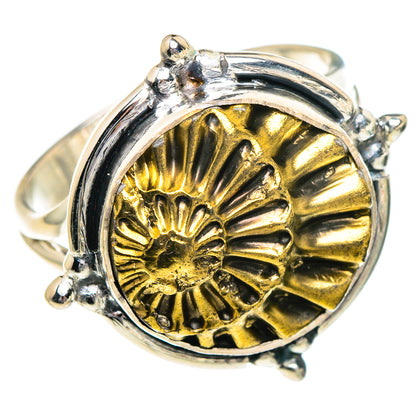 Pyrite Fossil Rings handcrafted by Ana Silver Co - RING94909