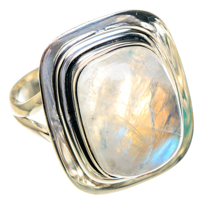 Rainbow Moonstone Rings handcrafted by Ana Silver Co - RING94913