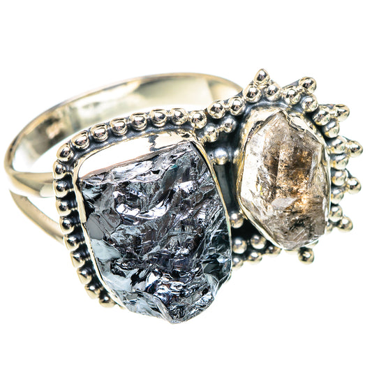 Galena, Herkimer Diamond Rings handcrafted by Ana Silver Co - RING94915