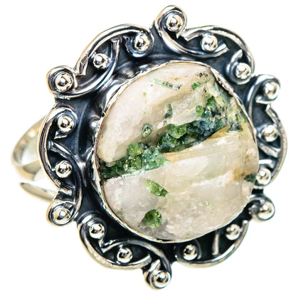Green Tourmaline In Quartz Rings handcrafted by Ana Silver Co - RING94922