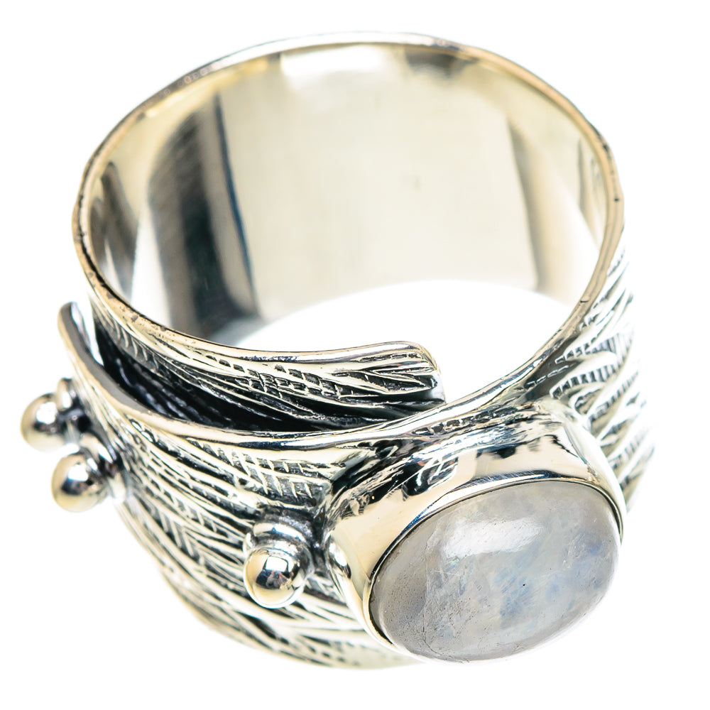 Rainbow Moonstone Rings handcrafted by Ana Silver Co - RING94936