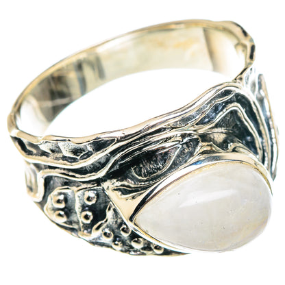Rainbow Moonstone Rings handcrafted by Ana Silver Co - RING94937