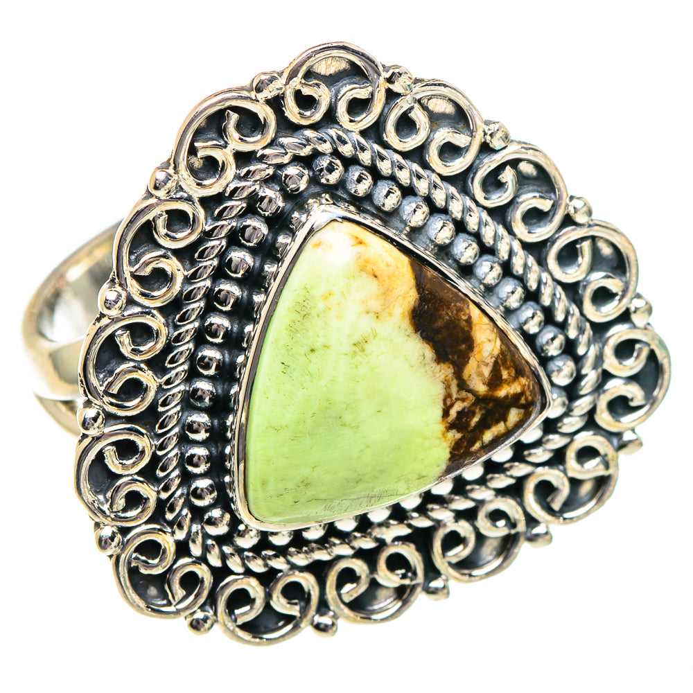 Lemon Chrysoprase Rings handcrafted by Ana Silver Co - RING94942 - Photo 2