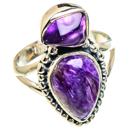 Charoite, Amethyst Rings handcrafted by Ana Silver Co - RING94955
