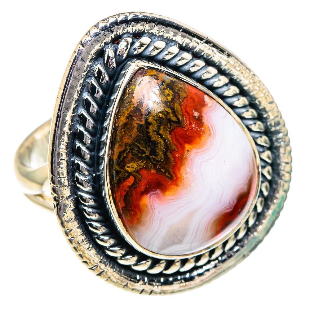 Crazy Lace Agate Rings handcrafted by Ana Silver Co - RING94969