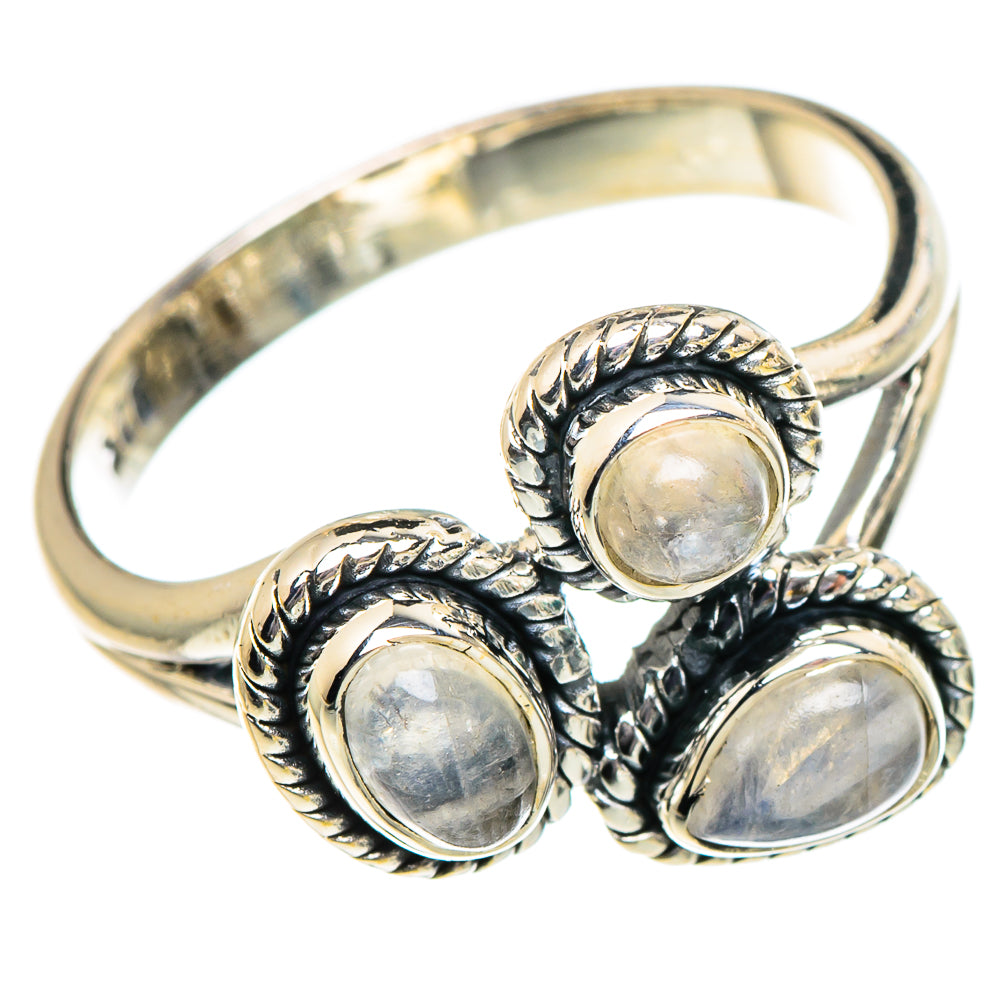 Rainbow Moonstone Rings handcrafted by Ana Silver Co - RING94970
