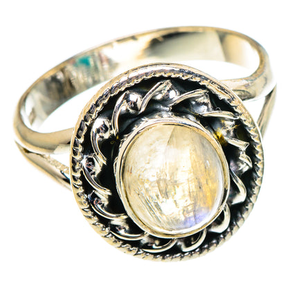 Rainbow Moonstone Rings handcrafted by Ana Silver Co - RING94971