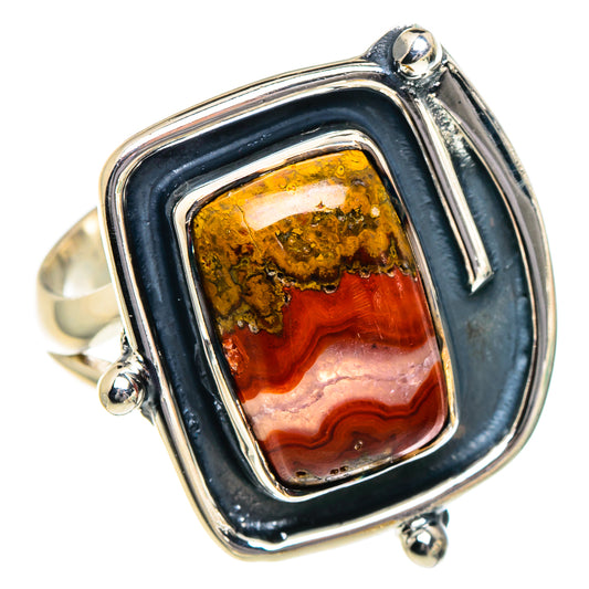 Crazy Lace Agate Rings handcrafted by Ana Silver Co - RING94981