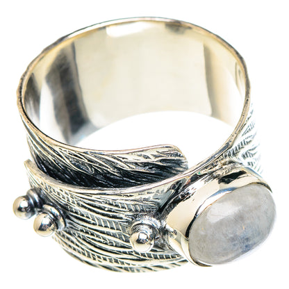 Rainbow Moonstone Rings handcrafted by Ana Silver Co - RING94982