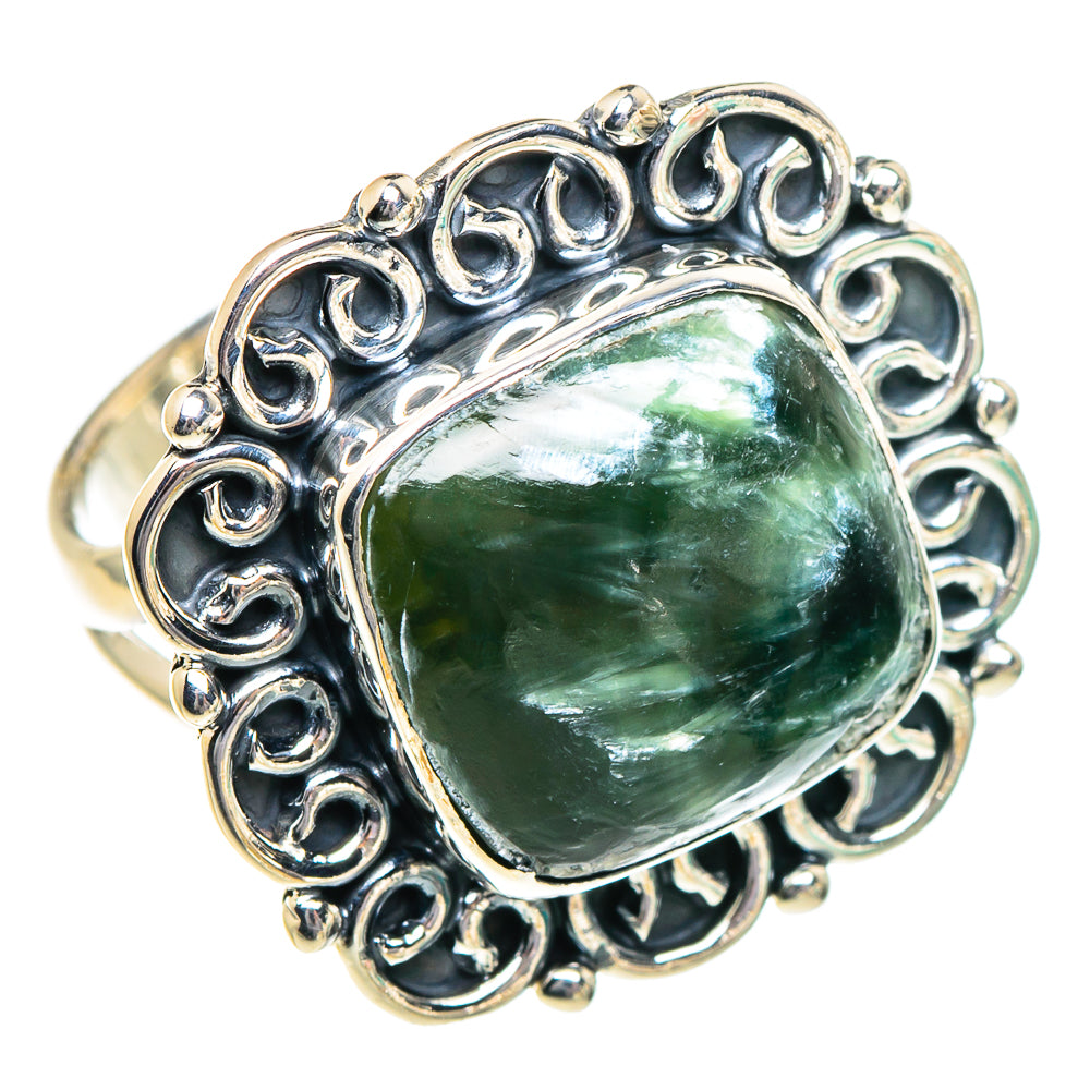 Seraphinite Rings handcrafted by Ana Silver Co - RING95013 - Photo 2
