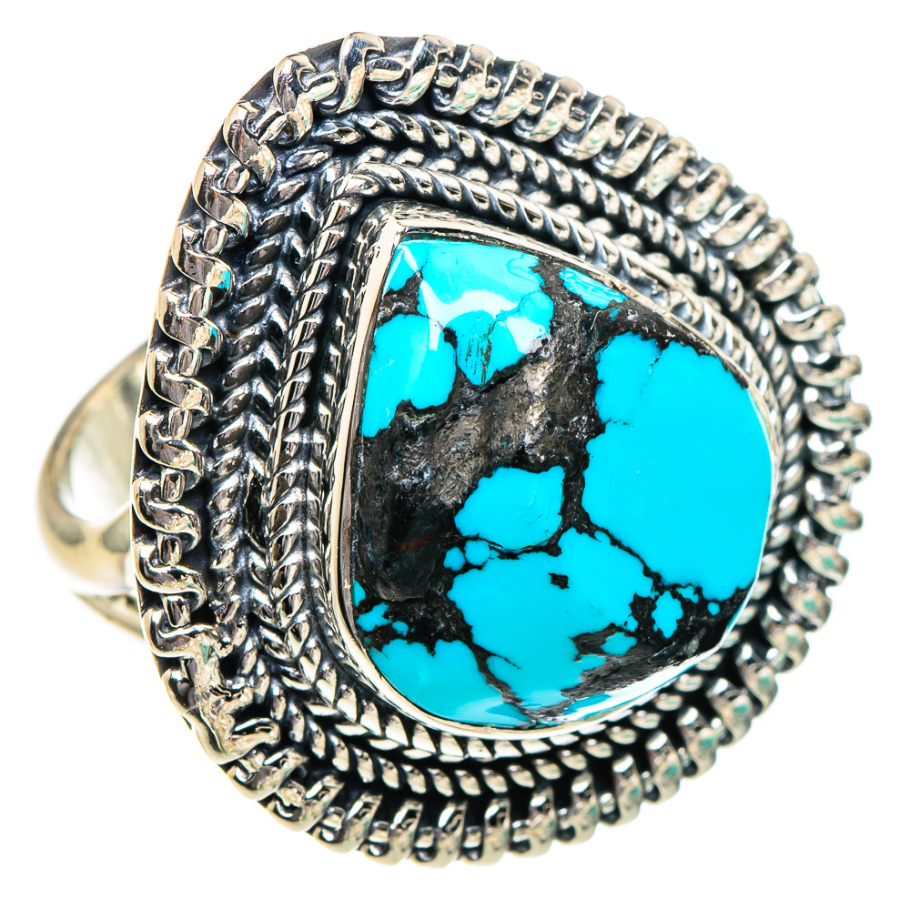 Tibetan Turquoise Rings handcrafted by Ana Silver Co - RING95024