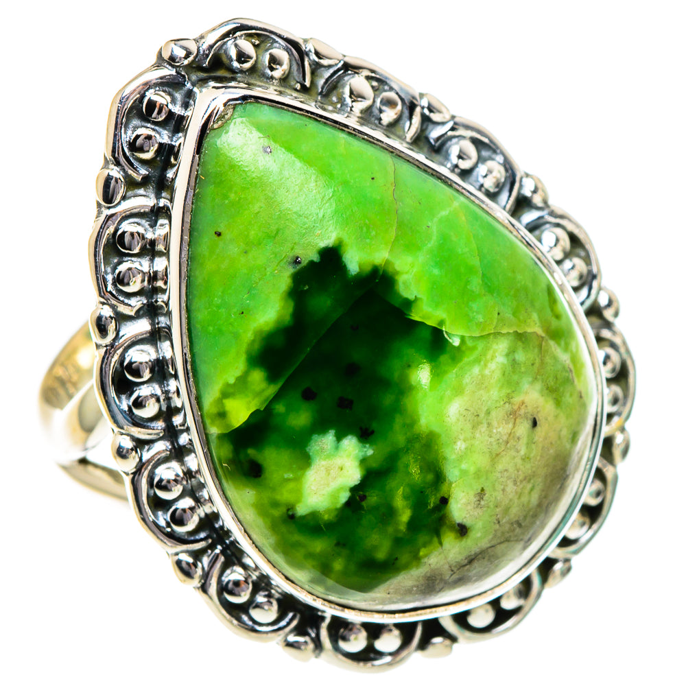 Australian Green Opal Rings handcrafted by Ana Silver Co - RING95034