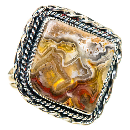 Crazy Lace Agate Rings handcrafted by Ana Silver Co - RING95042