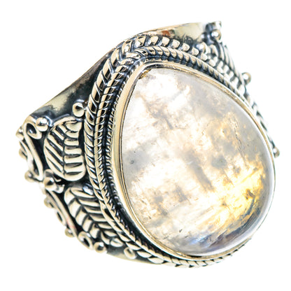 Rainbow Moonstone Rings handcrafted by Ana Silver Co - RING95064