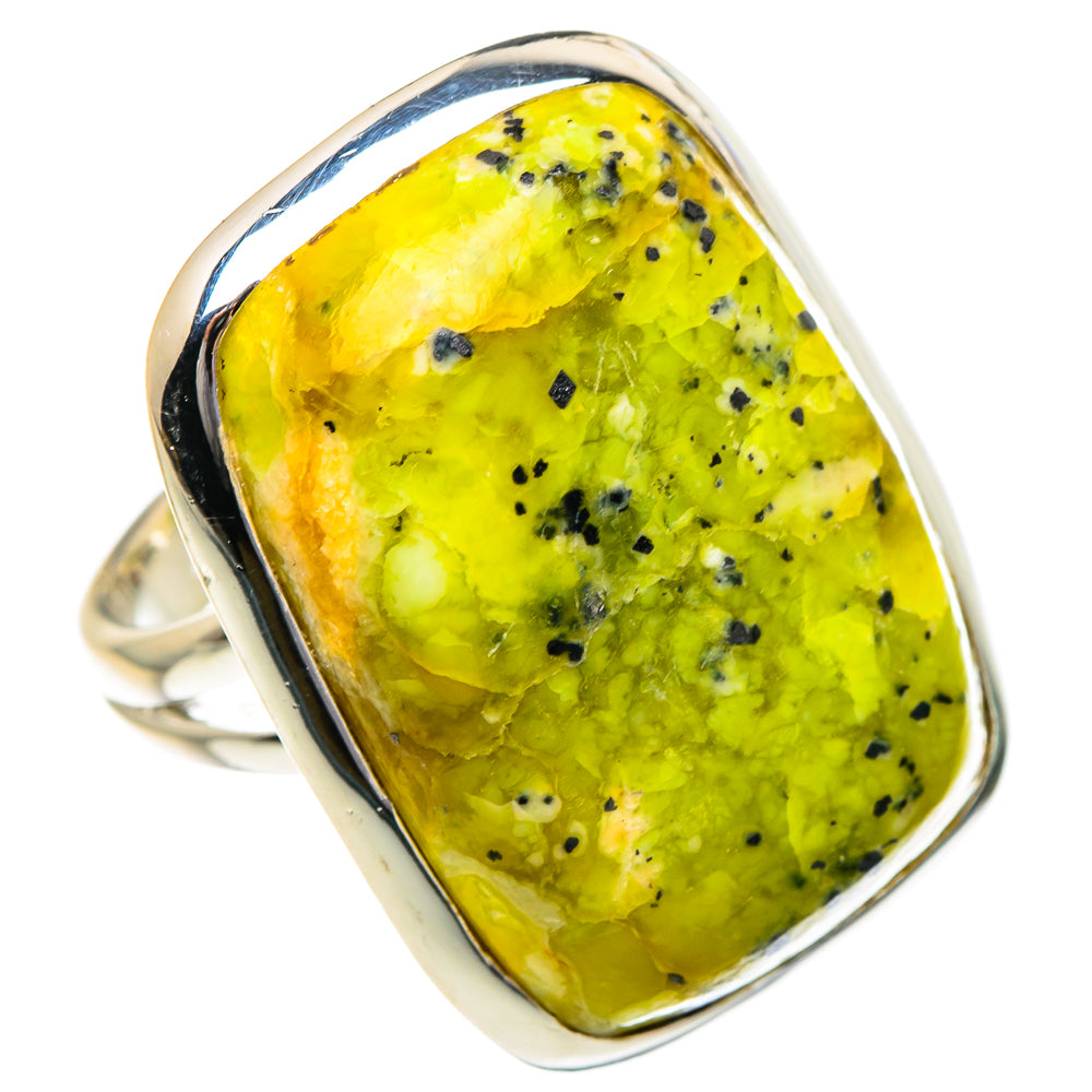 African Green Opal Rings handcrafted by Ana Silver Co - RING95069
