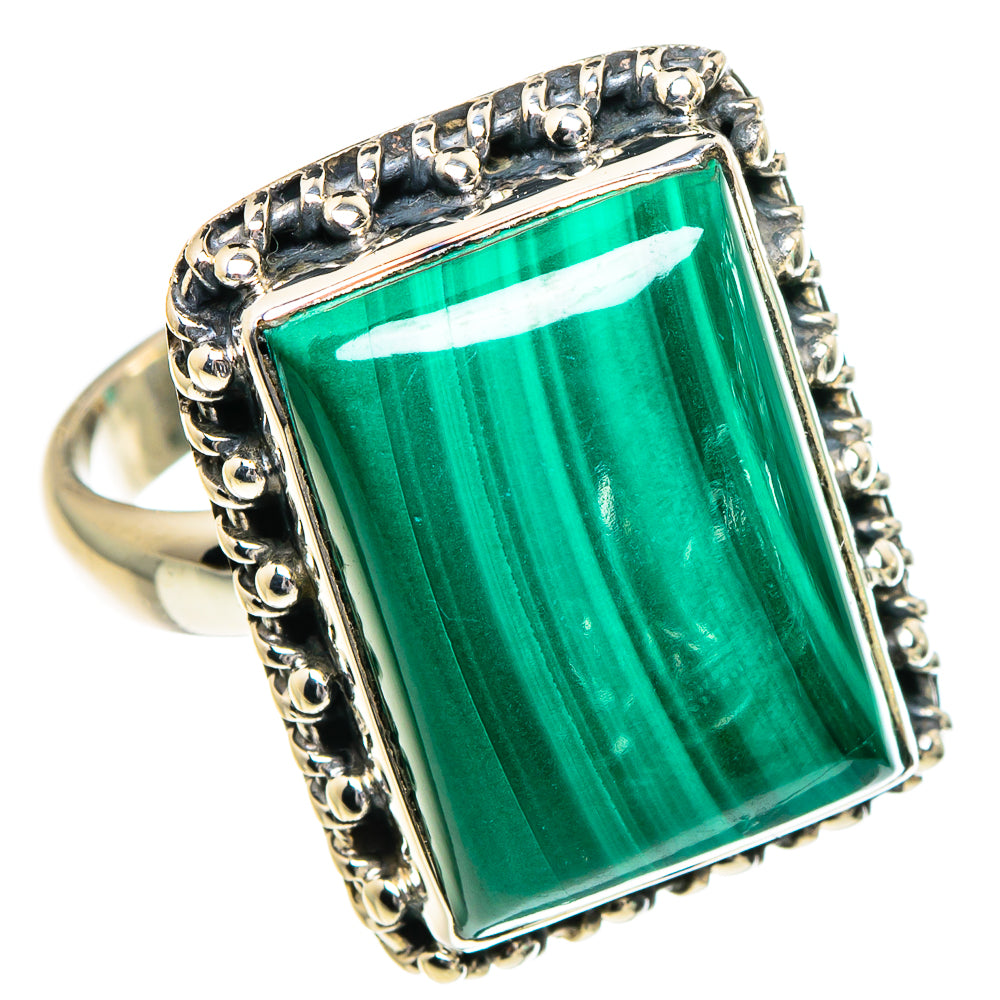 Malachite Rings handcrafted by Ana Silver Co - RING95083