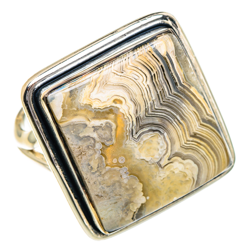 Laguna Lace Agate Rings handcrafted by Ana Silver Co - RING95111