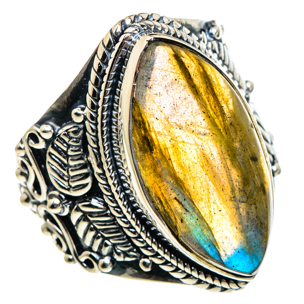 Labradorite Rings handcrafted by Ana Silver Co - RING95115
