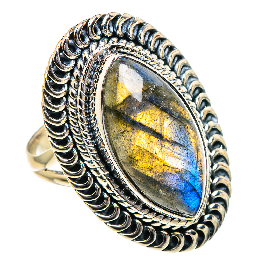 Labradorite Rings handcrafted by Ana Silver Co - RING95125