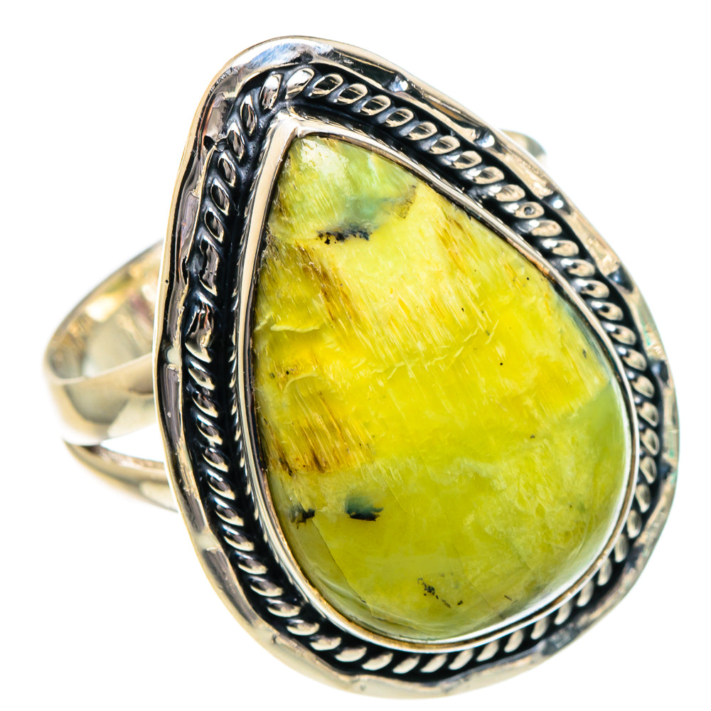 African Green Opal Rings handcrafted by Ana Silver Co - RING95126