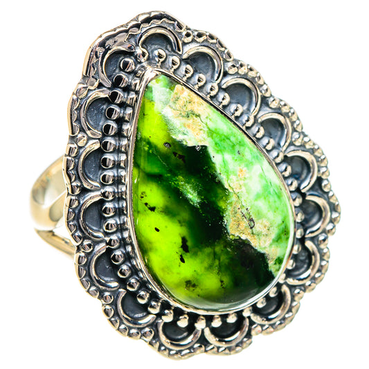 Australian Green Opal Rings handcrafted by Ana Silver Co - RING95131