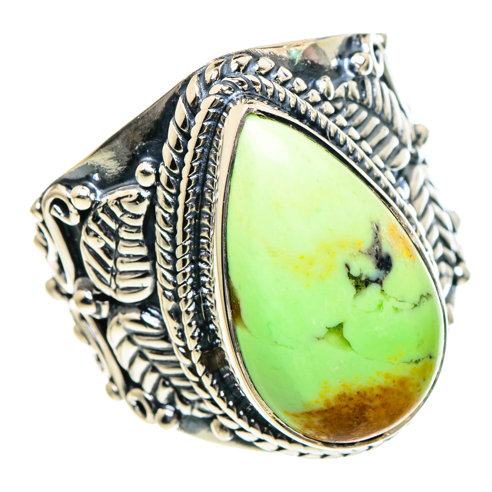 Lemon Chrysoprase Rings handcrafted by Ana Silver Co - RING95160