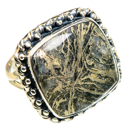 Pyrite Agate Rings handcrafted by Ana Silver Co - RING95182