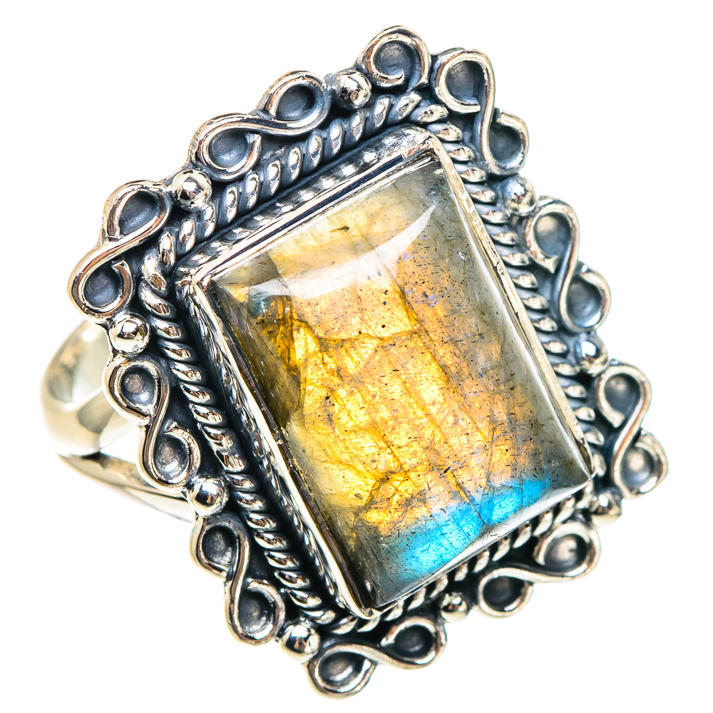 Labradorite Rings handcrafted by Ana Silver Co - RING95186