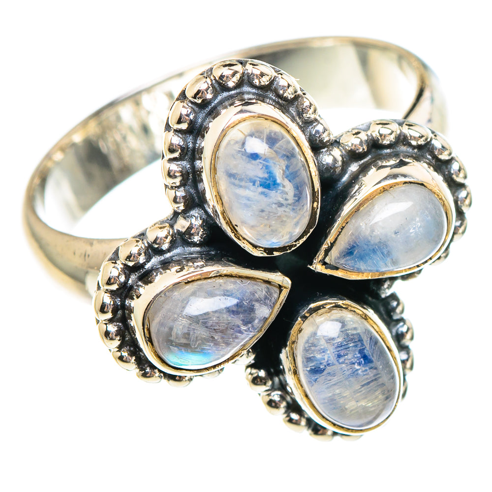 Rainbow Moonstone Rings handcrafted by Ana Silver Co - RING95205