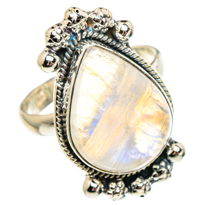 Rainbow Moonstone Rings handcrafted by Ana Silver Co - RING95206