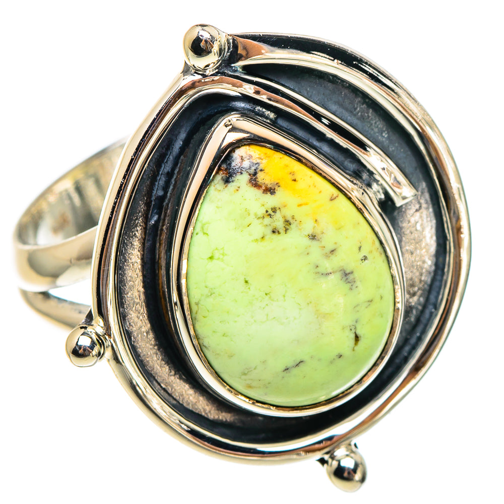 Lemon Chrysoprase Rings handcrafted by Ana Silver Co - RING95213