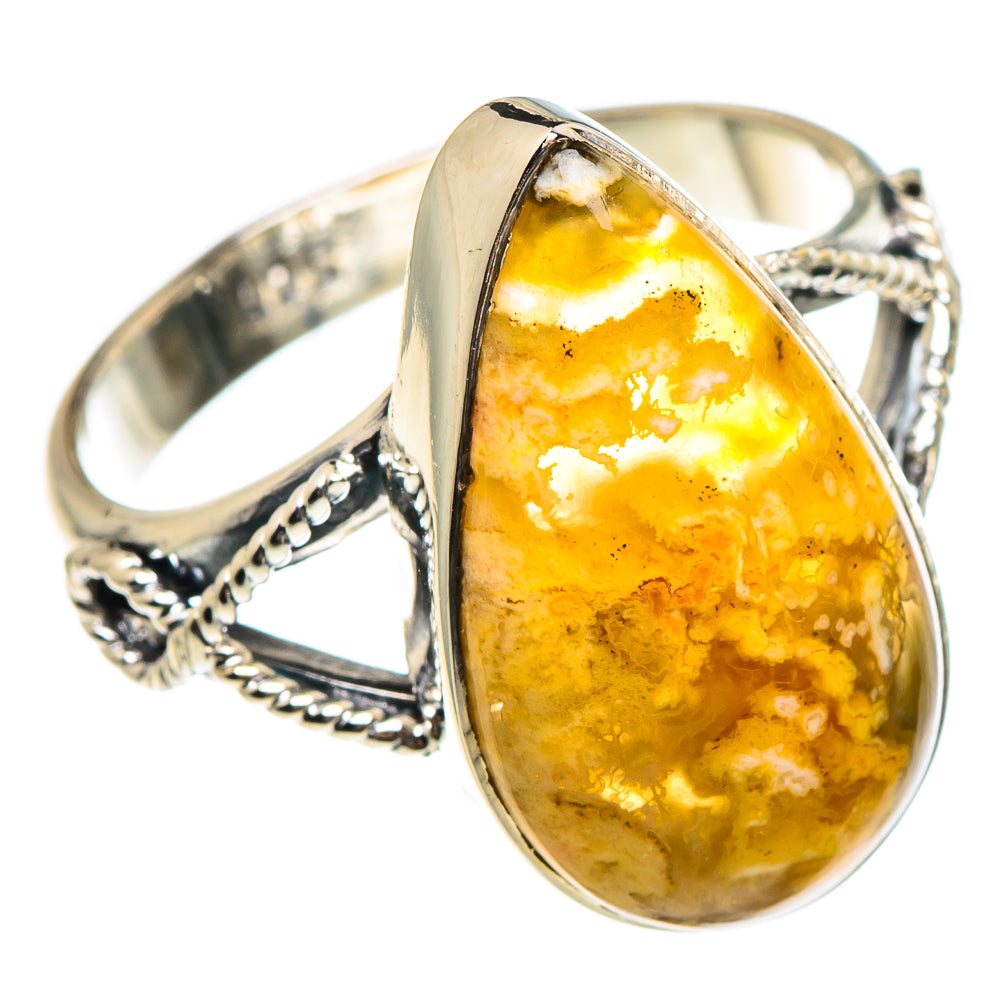 Plume Agate Rings handcrafted by Ana Silver Co - RING95224