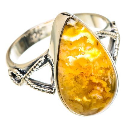 Plume Agate Rings handcrafted by Ana Silver Co - RING95224