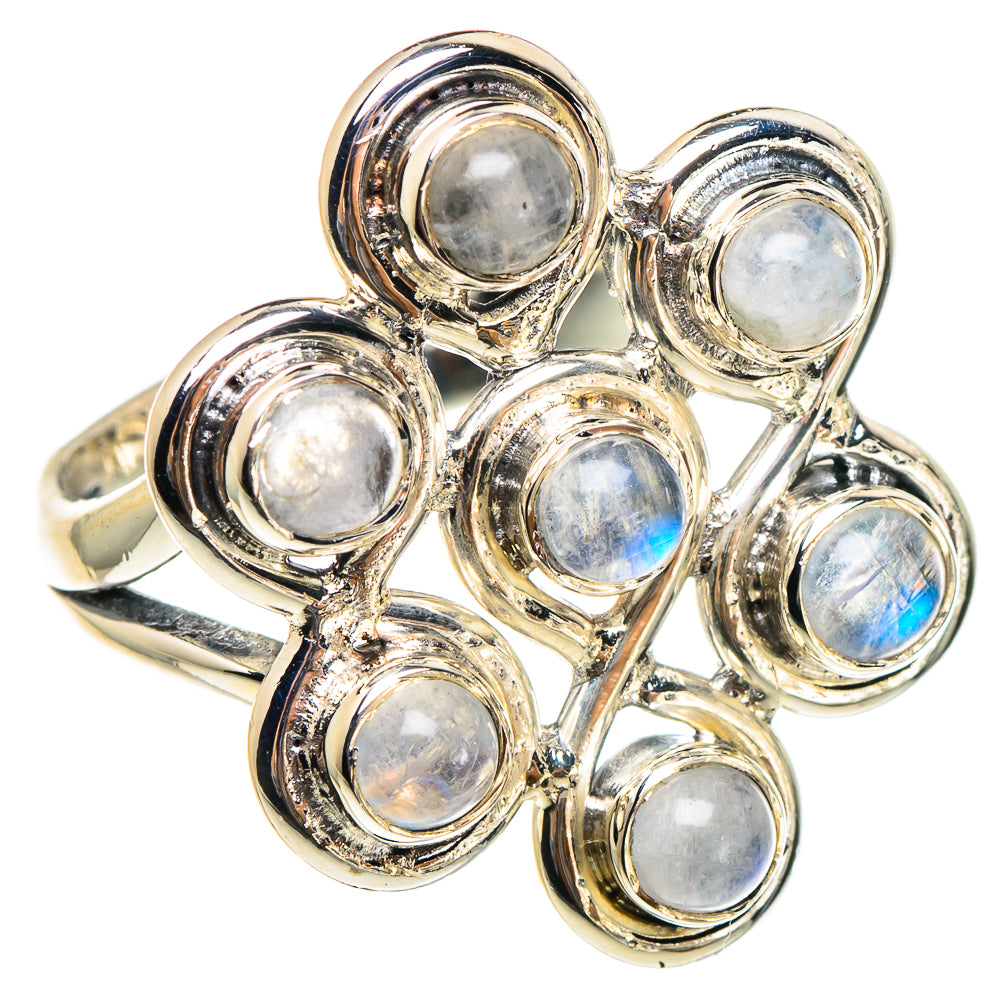 Rainbow Moonstone Rings handcrafted by Ana Silver Co - RING95232
