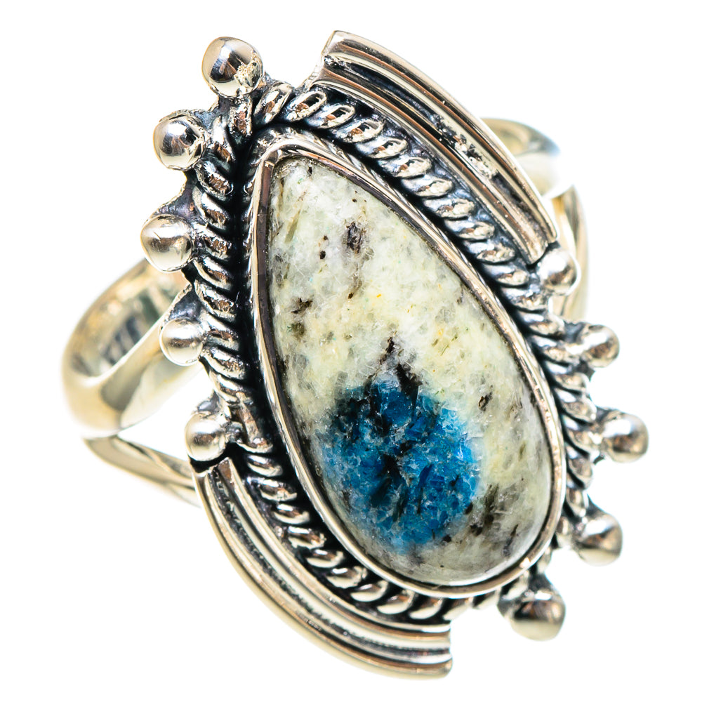 K2 Blue Azurite Rings handcrafted by Ana Silver Co - RING95238