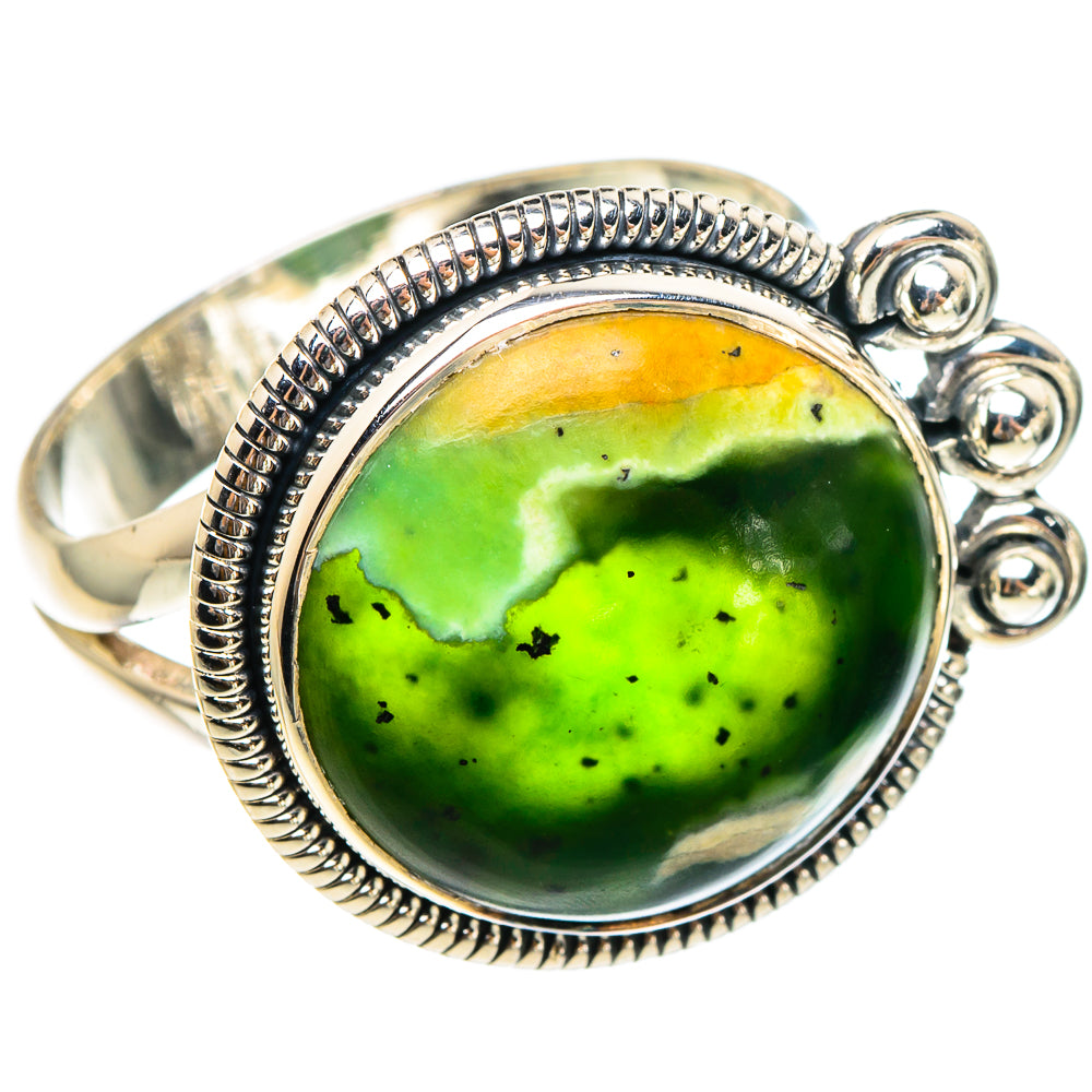 Australian Green Opal Rings handcrafted by Ana Silver Co - RING95242