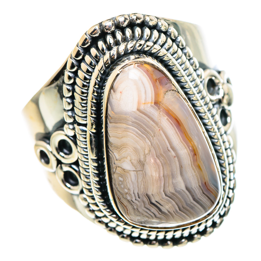 Laguna Lace Agate Rings handcrafted by Ana Silver Co - RING95250