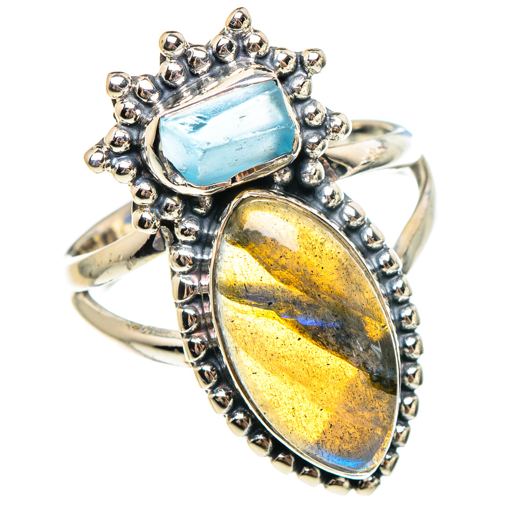 Labradorite Rings handcrafted by Ana Silver Co - RING95256