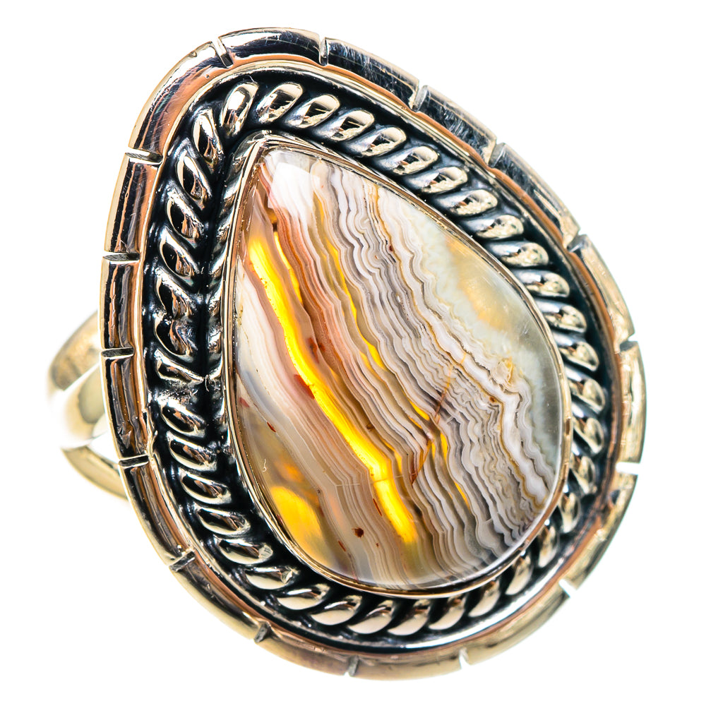 Laguna Lace Agate Rings handcrafted by Ana Silver Co - RING95279 - Photo 2