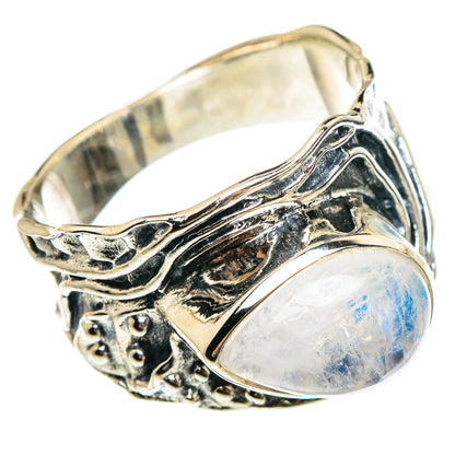 Rainbow Moonstone Rings handcrafted by Ana Silver Co - RING95283