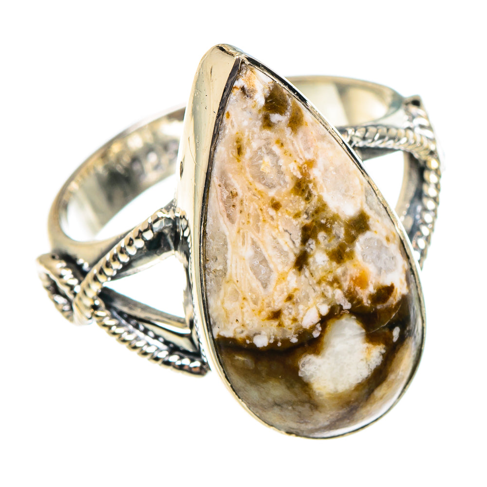 Peanut Wood Jasper Rings handcrafted by Ana Silver Co - RING95297 - Photo 2