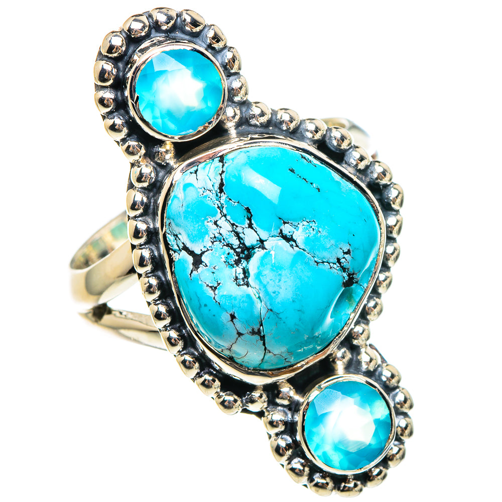 Tibetan Turquoise Rings handcrafted by Ana Silver Co - RING95306