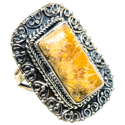 Fossil Coral Rings handcrafted by Ana Silver Co - RING95320 - Photo 2