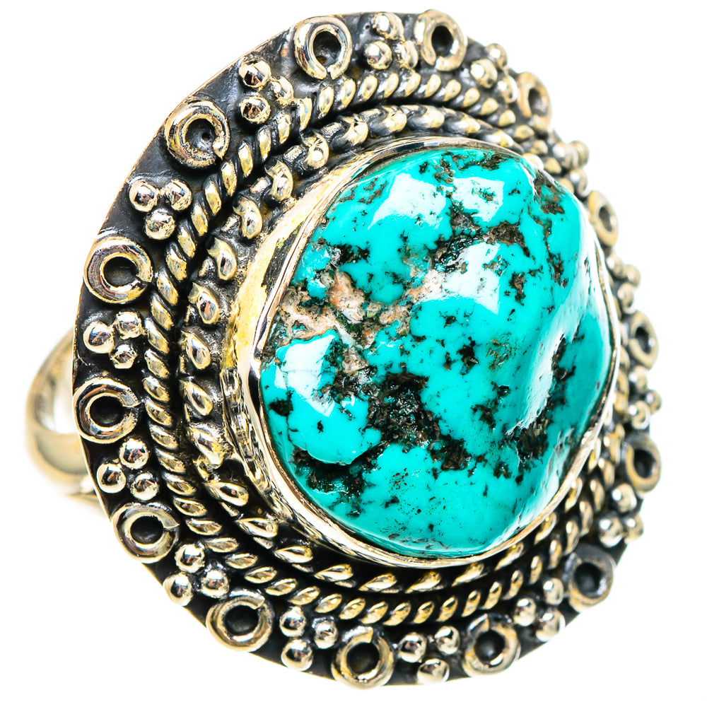 Tibetan Turquoise Rings handcrafted by Ana Silver Co - RING95353