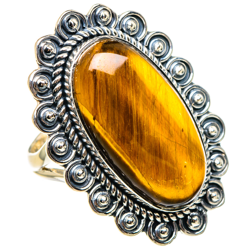 Tiger Eye Rings handcrafted by Ana Silver Co - RING95367 - Photo 2