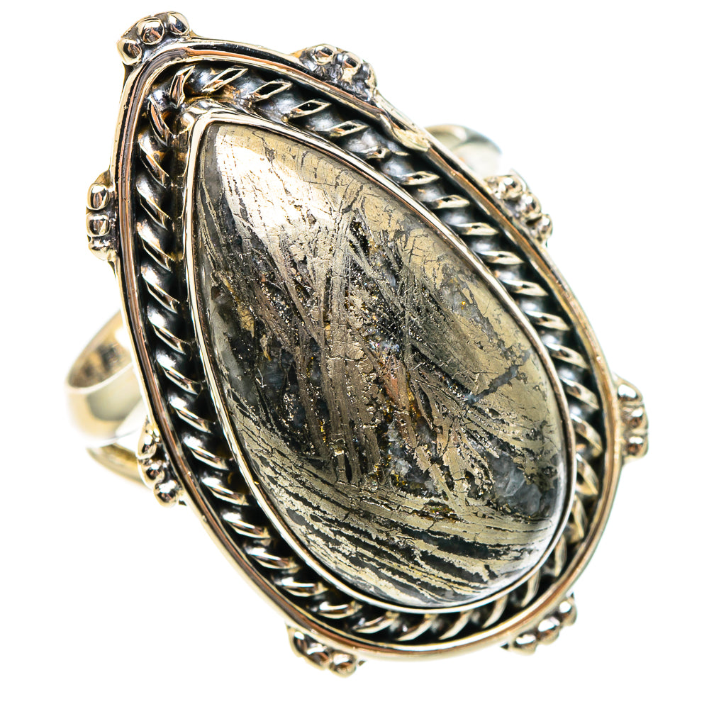 Pyrite Agate Rings handcrafted by Ana Silver Co - RING95387