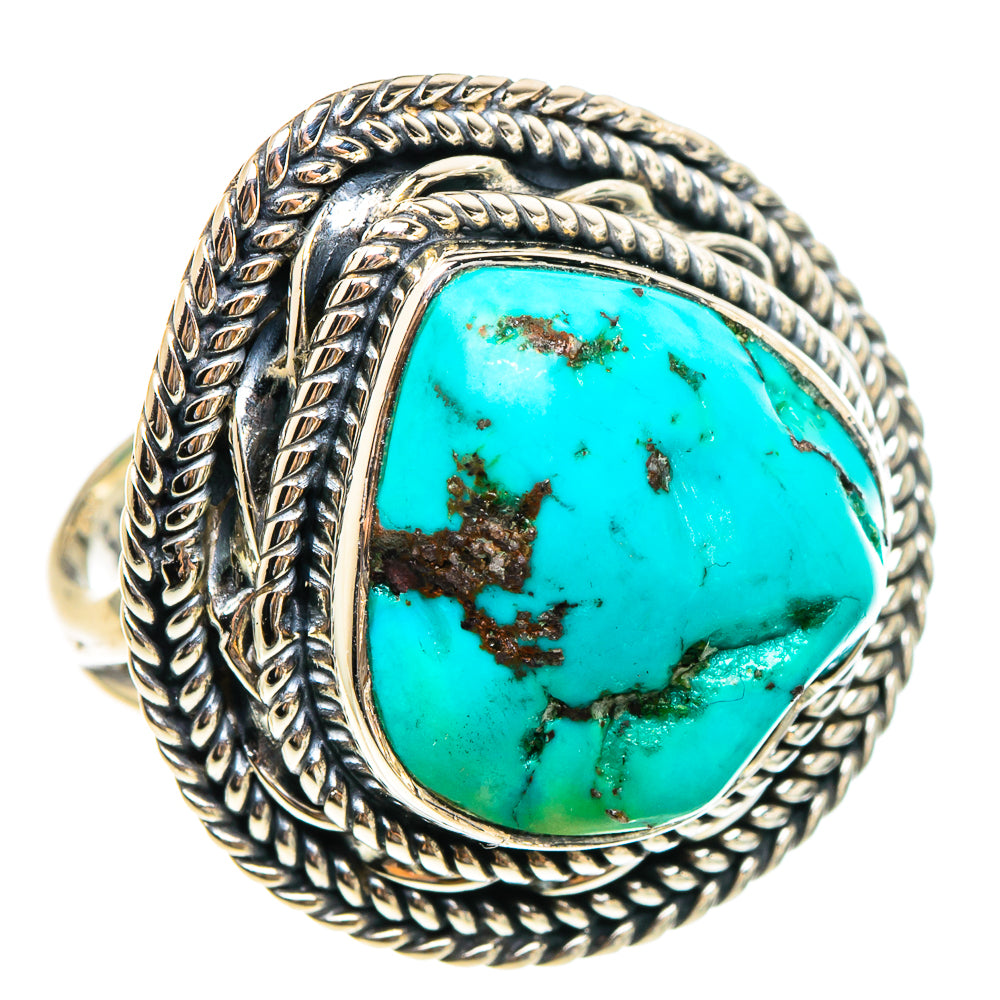 Tibetan Turquoise Rings handcrafted by Ana Silver Co - RING95412