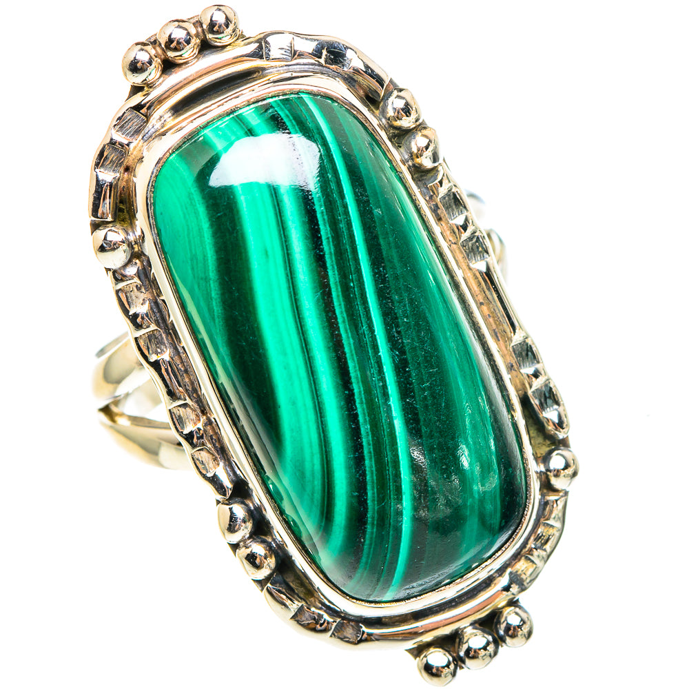 Malachite Rings handcrafted by Ana Silver Co - RING95415