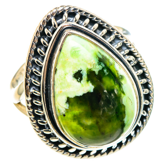Australian Green Opal Rings handcrafted by Ana Silver Co - RING95416