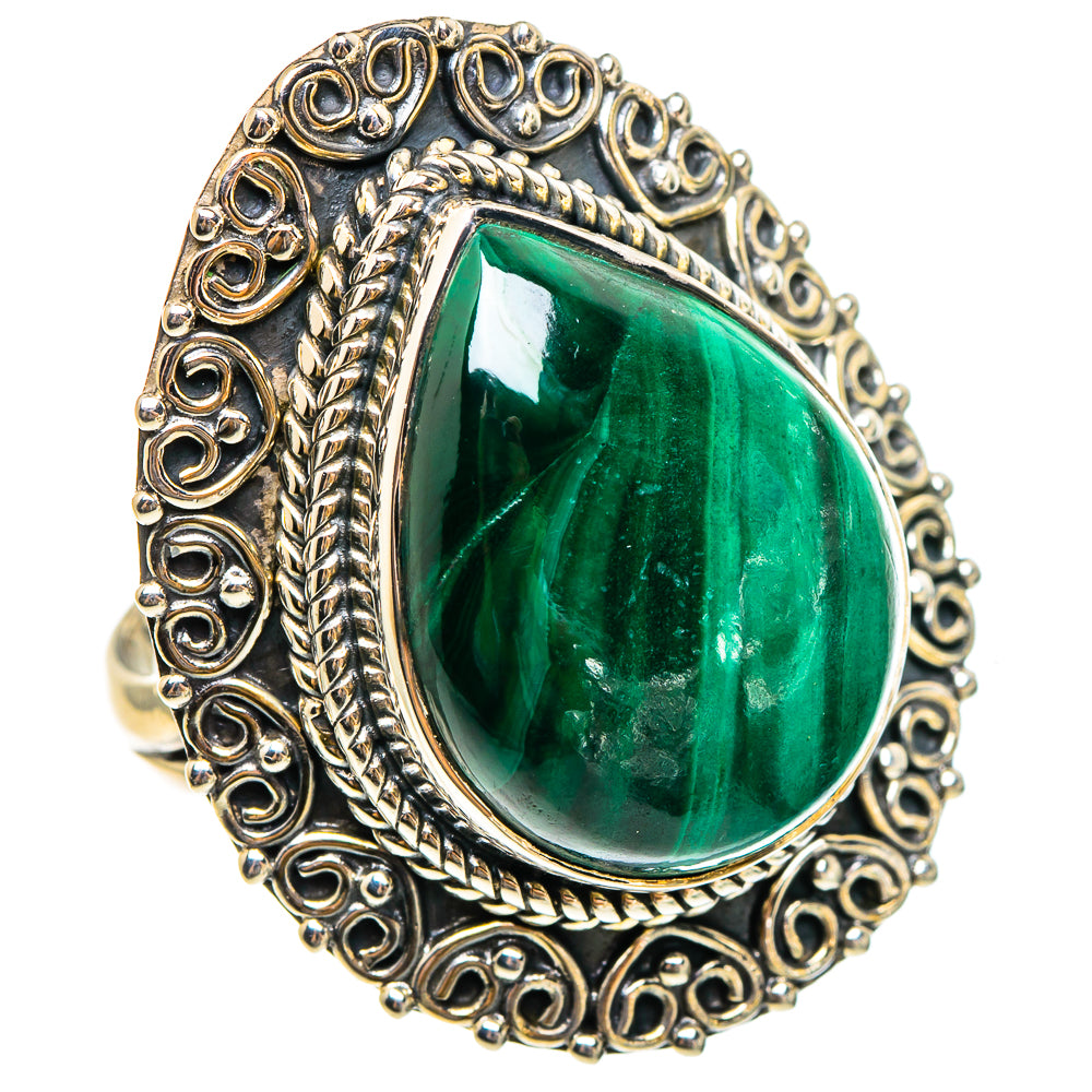 Malachite Rings handcrafted by Ana Silver Co - RING95426